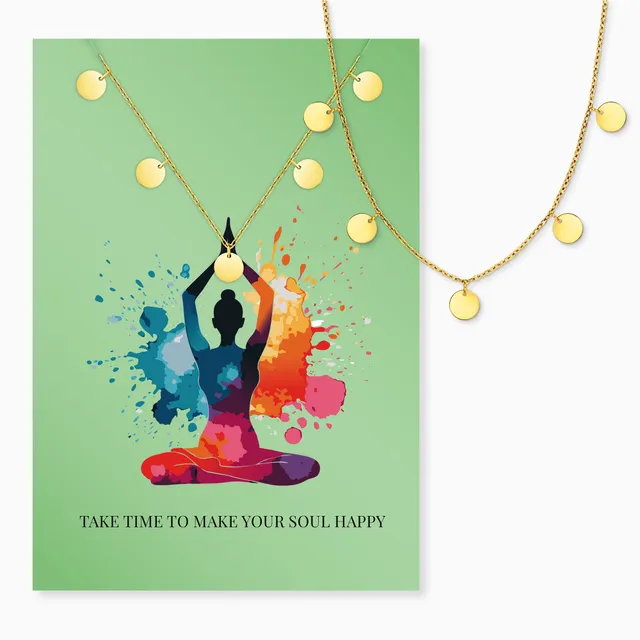 MySteel Engelsrufer collana oro piastrine Happy Soul acciaio