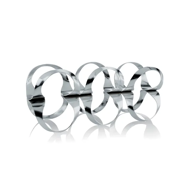 Alessi Ribbon UNS02 portabottiglie 6 bottiglie acciaio lucido