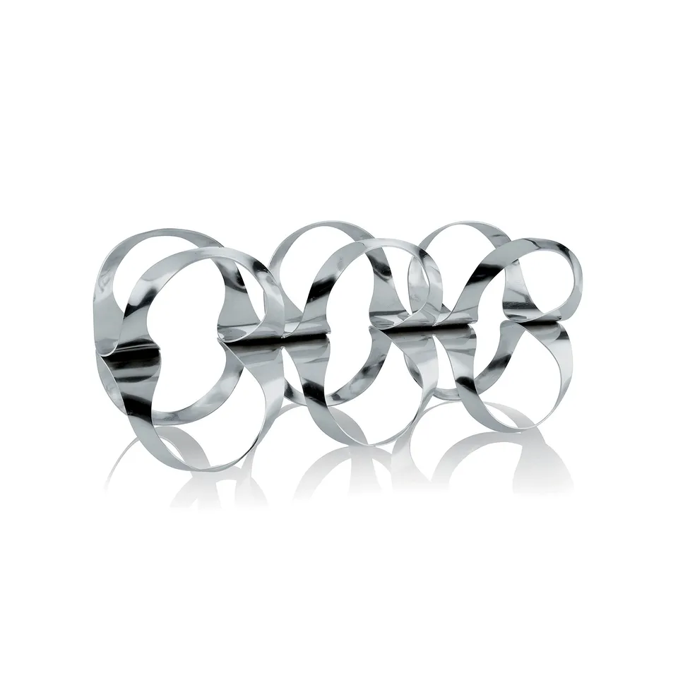 Alessi Ribbon UNS02 portabottiglie 6 bottiglie acciaio lucido