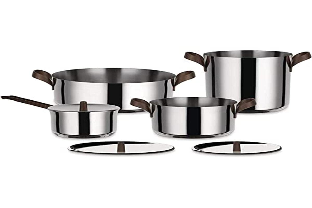 ALESSI Accessori cucina Edo PU100S7 set pentole acciaio 7 pezzi