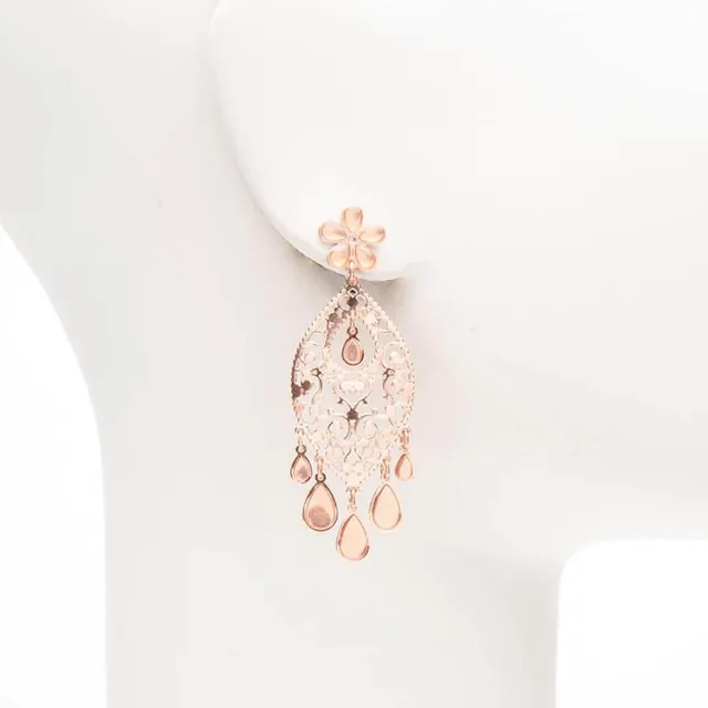 Chic Ad Hoc Orecchini perno arabesco fiore oro rosa