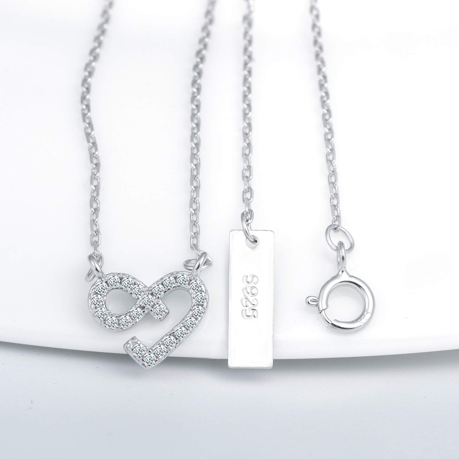 INFINIONLY Fashion Collana argento 925 cuore infinito zirconi