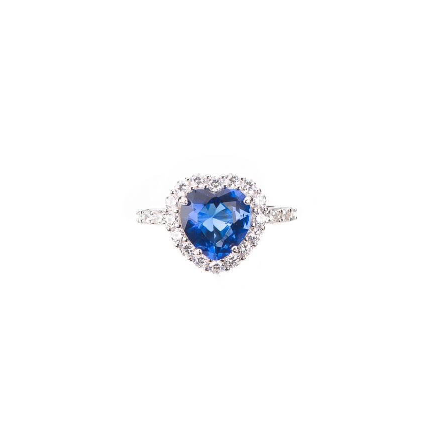 Chic Ad Hoc Anello cuore blu zaffiro zirconi