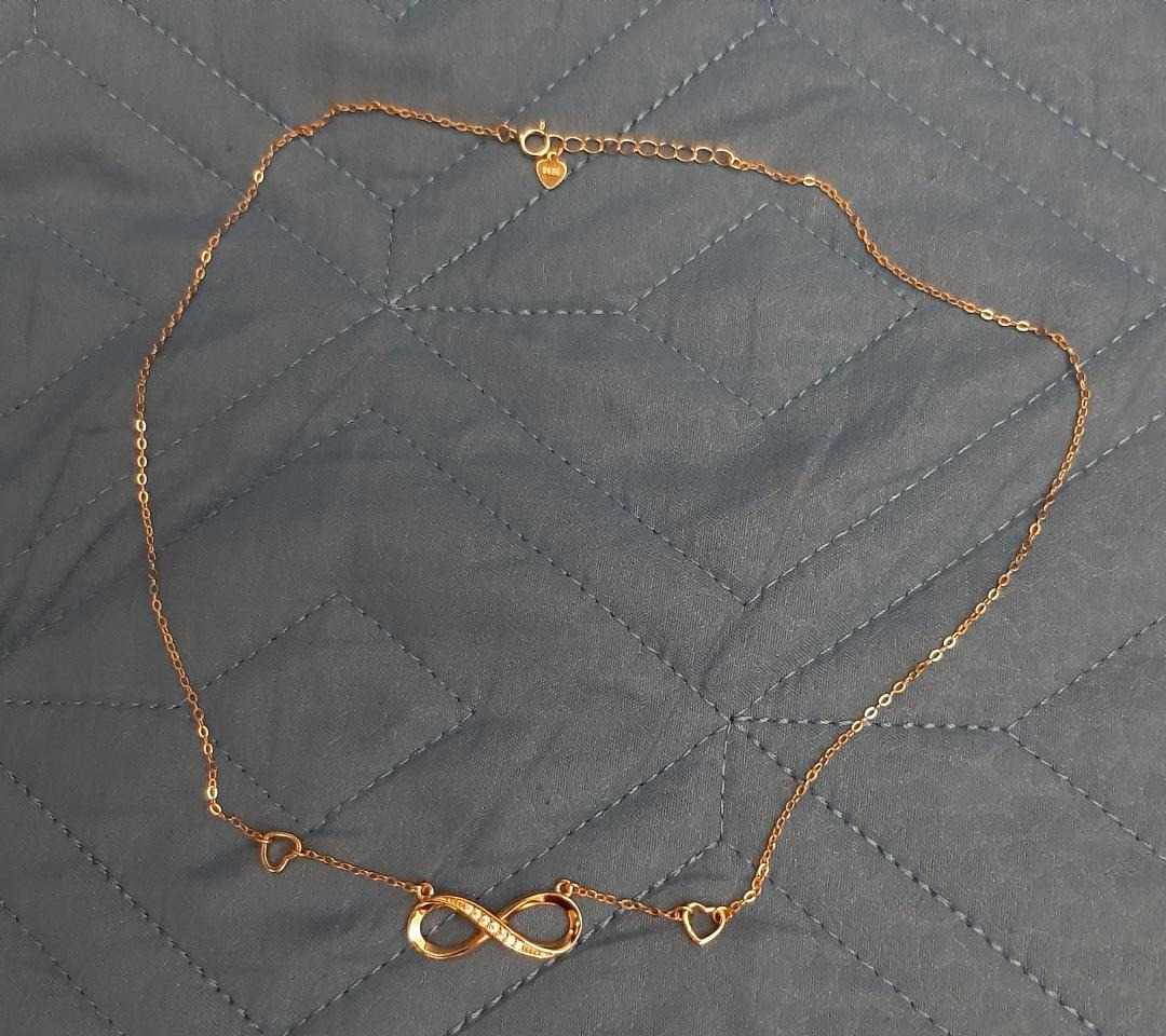 INFINIONLY collana infinito cuore oro rosa zircone