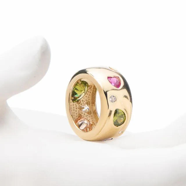 Chic Ad Hoc Anelli Anello Fascia Oro Pietre Colorate gioiello