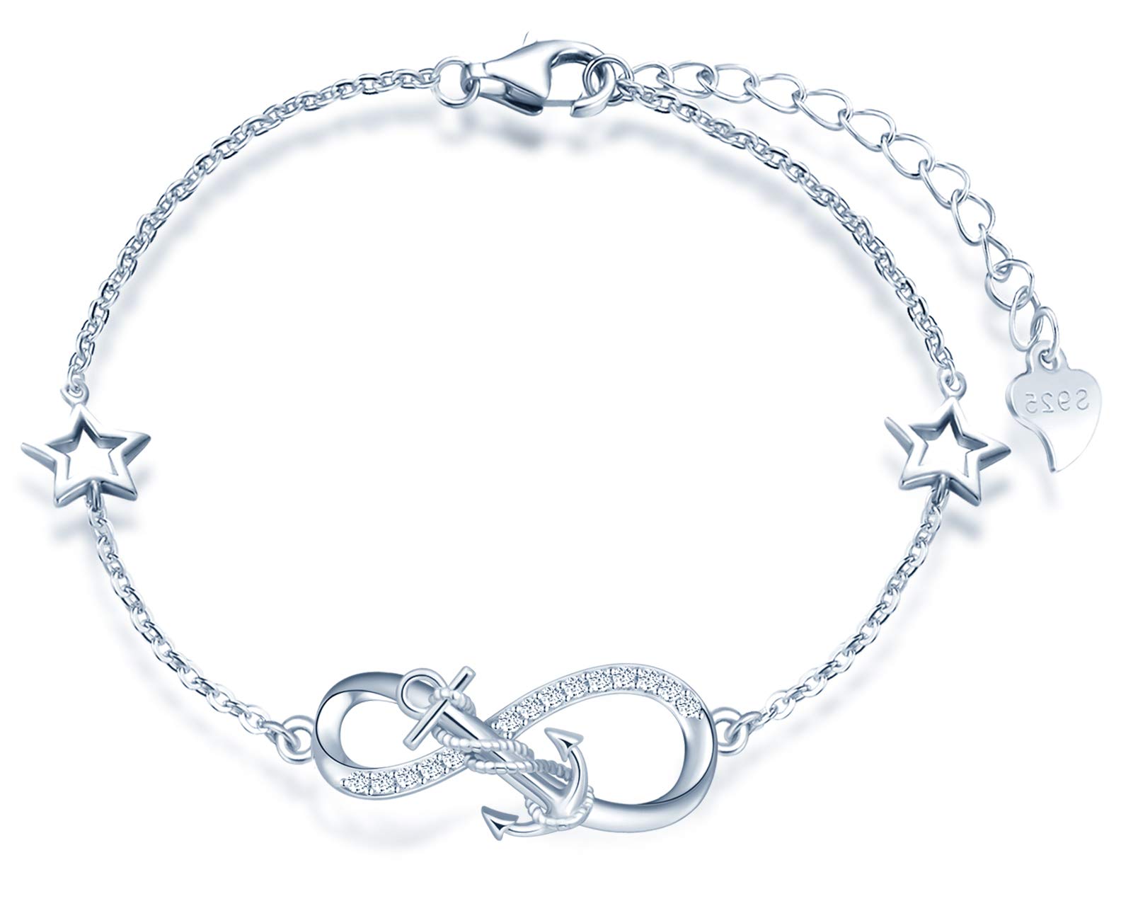 INFINIONLY bracciale infinito argento 925 stella zircone