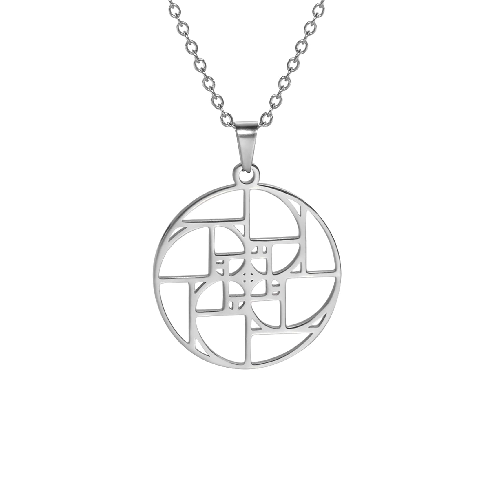 Eueavan Necklaces collana Fibonacci argento spirale aurea