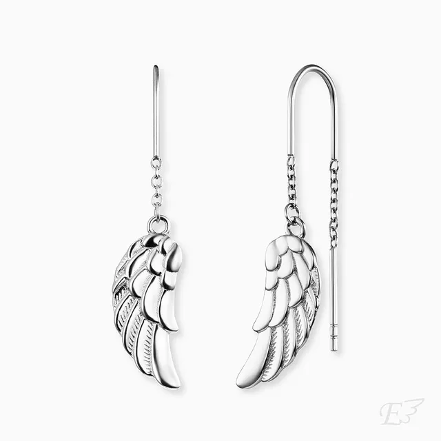 Engelsrufer Ohrringe orecchini pendenti piuma argento 925