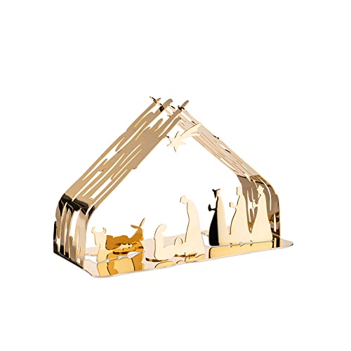 Alessi Bark Crib BM09 GD presepe acciaio dorato 13 cm
