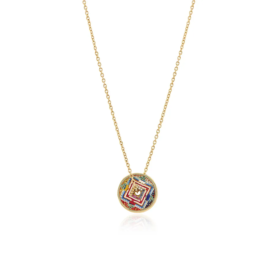 Le Sibille Mandala Necklace Collana Oro Diamanti Rubini