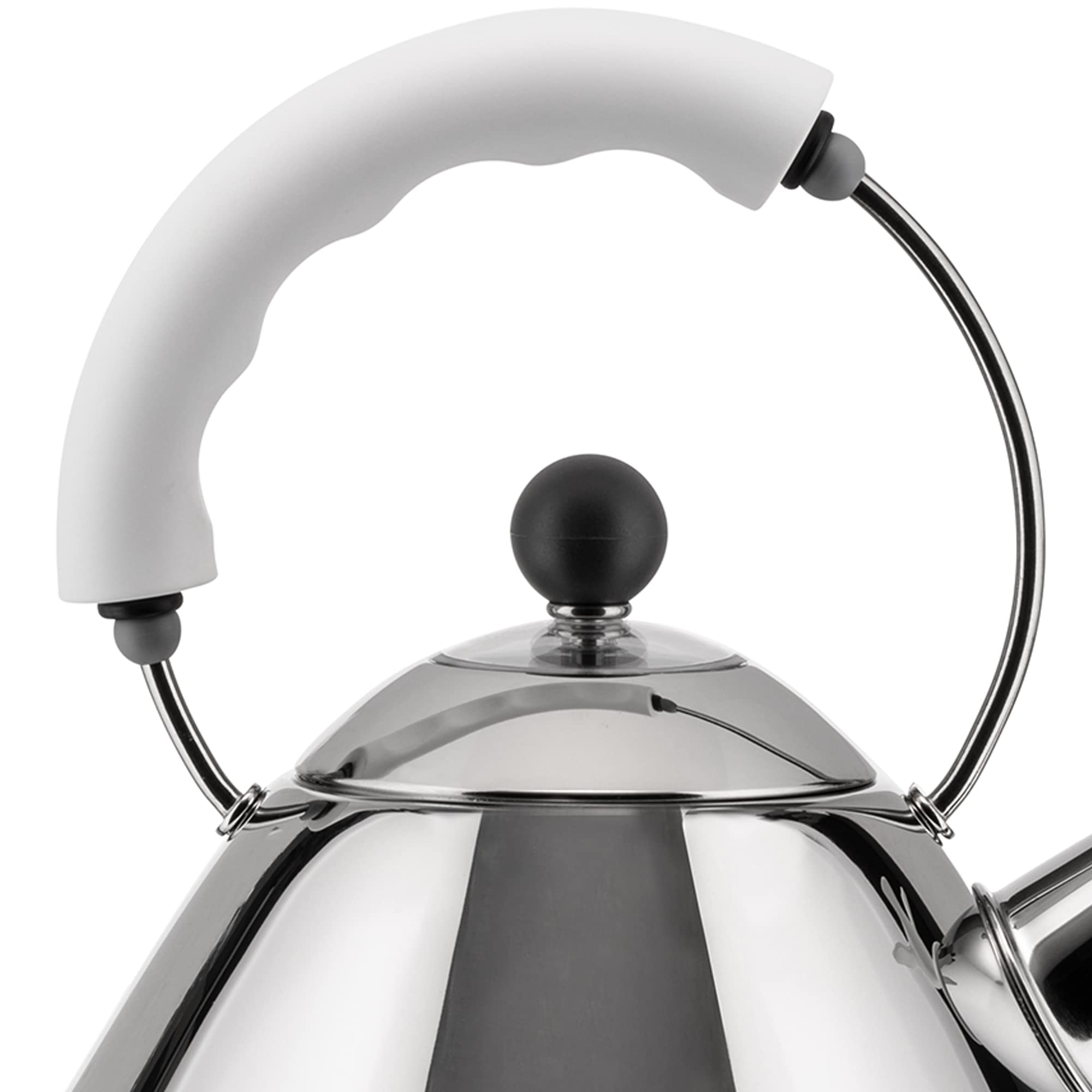 Alessi MG32 W bollitore elettrico bianco uccellino acciaio