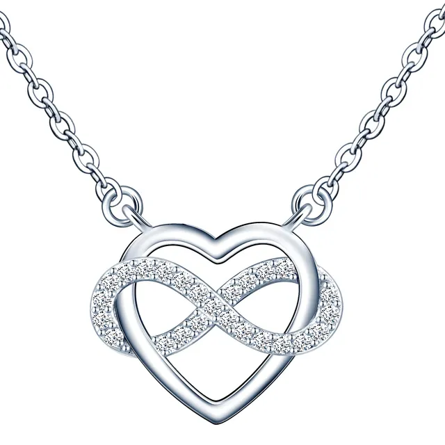 INFINIONLY Fashion Necklaces collana cuore infinito argento