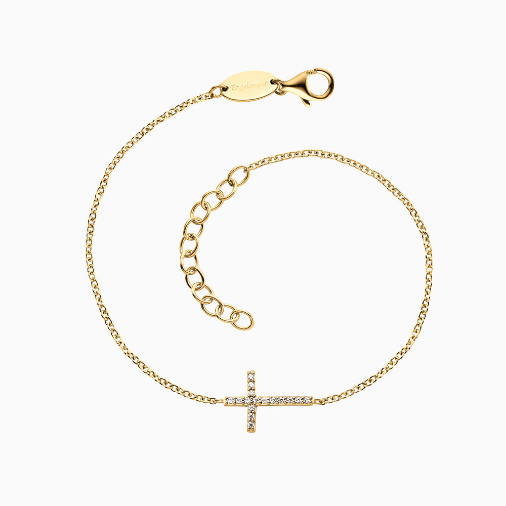 Engelsrufer Bracciale Argento 925 Croce Oro Zirconia