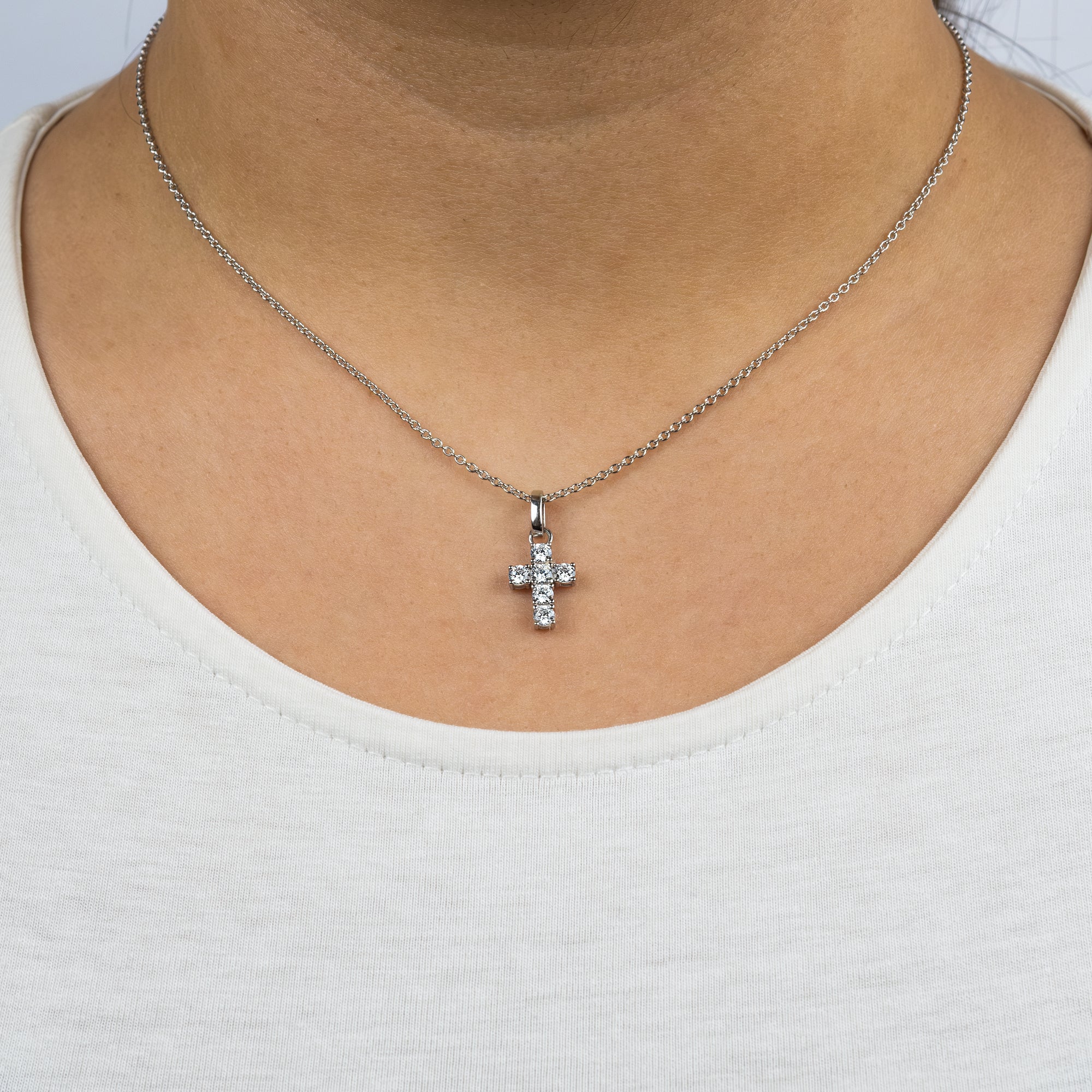 Engelsrufer Collana argento 925 croce zirconia