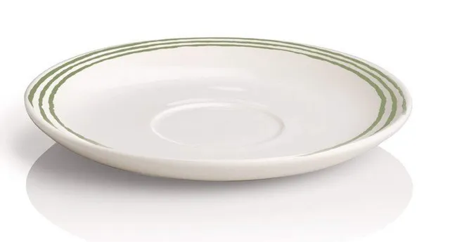 Alessi Acquerello AGV31/77 sottotazza caffè bone china bianco verde