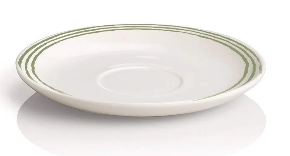 Alessi Acquerello AGV31/77 sottotazza caffè bone china bianco verde