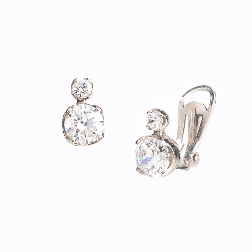Chic Ad Hoc Orecchini Doppio punto luce orecchino a clip argento