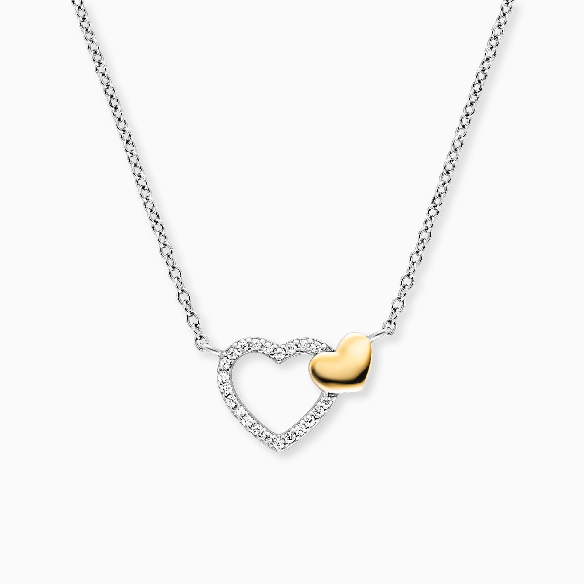 Engelsrufer With Love Collana Argento 925 Cuori Zirconia Bicolor
