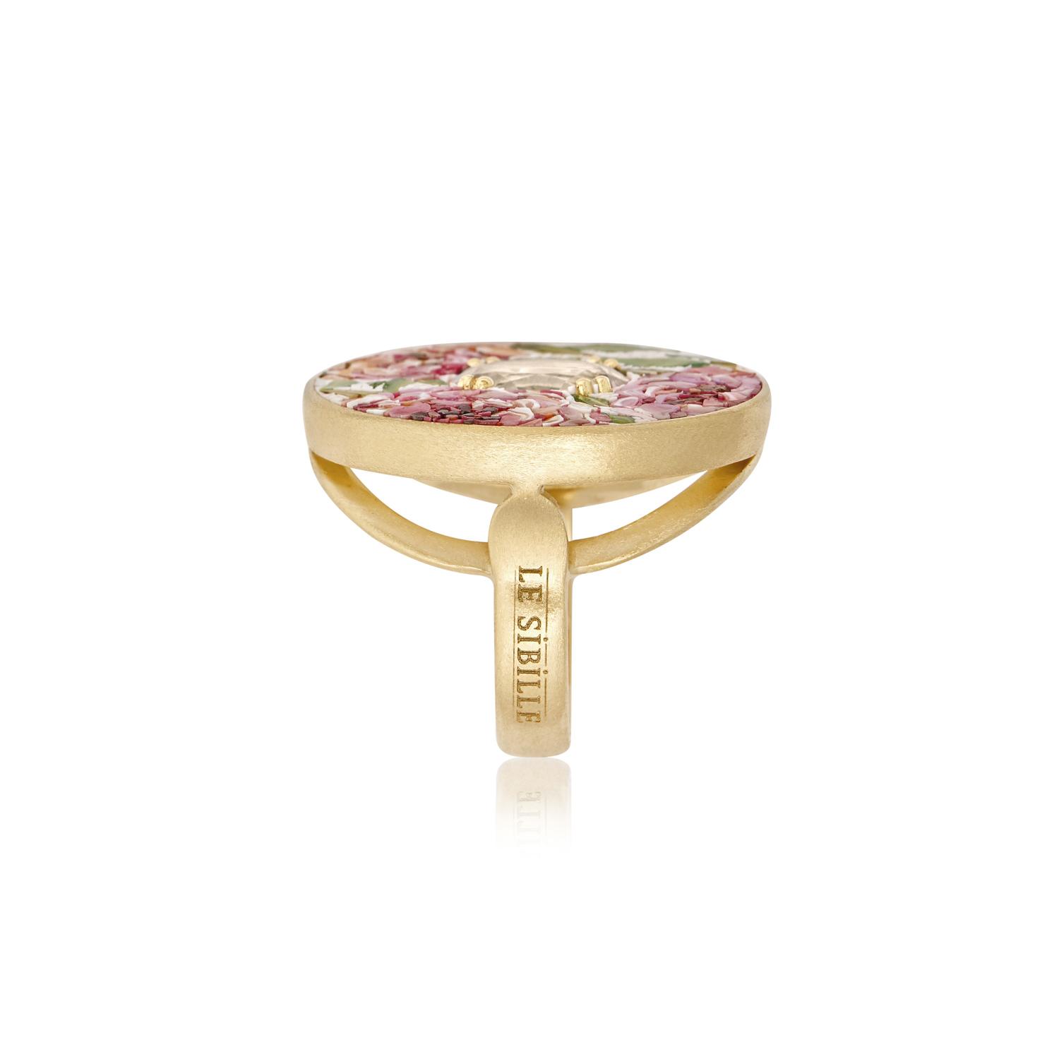 Le Sibille Peony anello oro giallo morganite