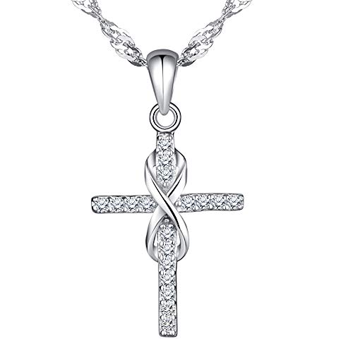 Infinionly Collana Argento 925 Croce Infinito Silver