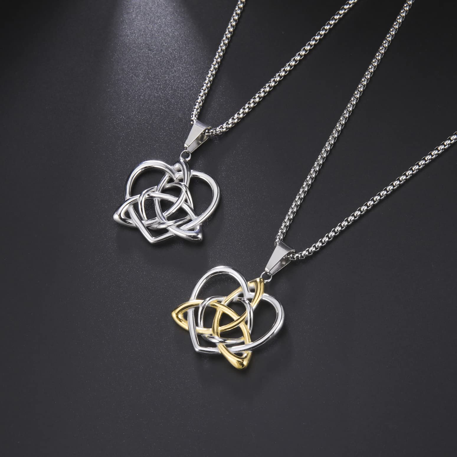 EUEAVAN Necklaces collana nodo celtico cuore oro