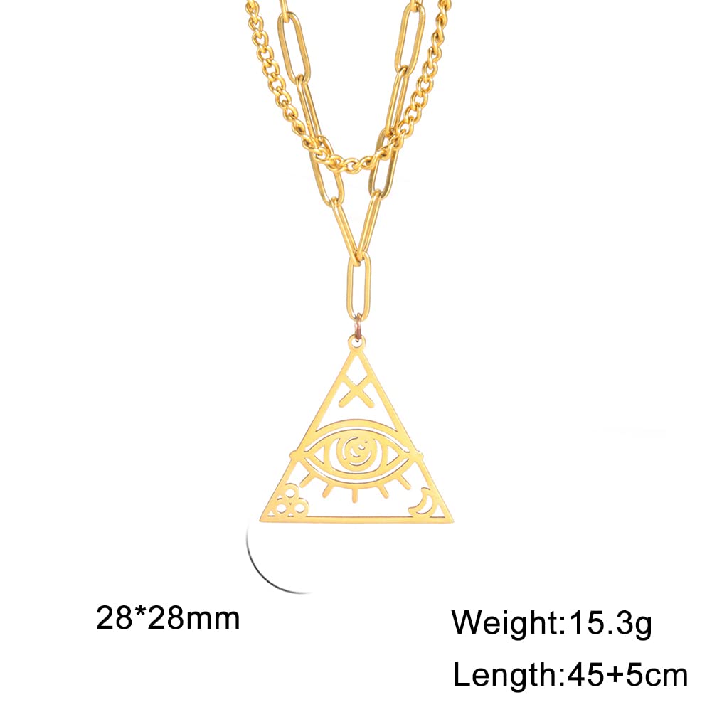 EUEAVAN Necklaces Collana occhio Horus acciaio donna