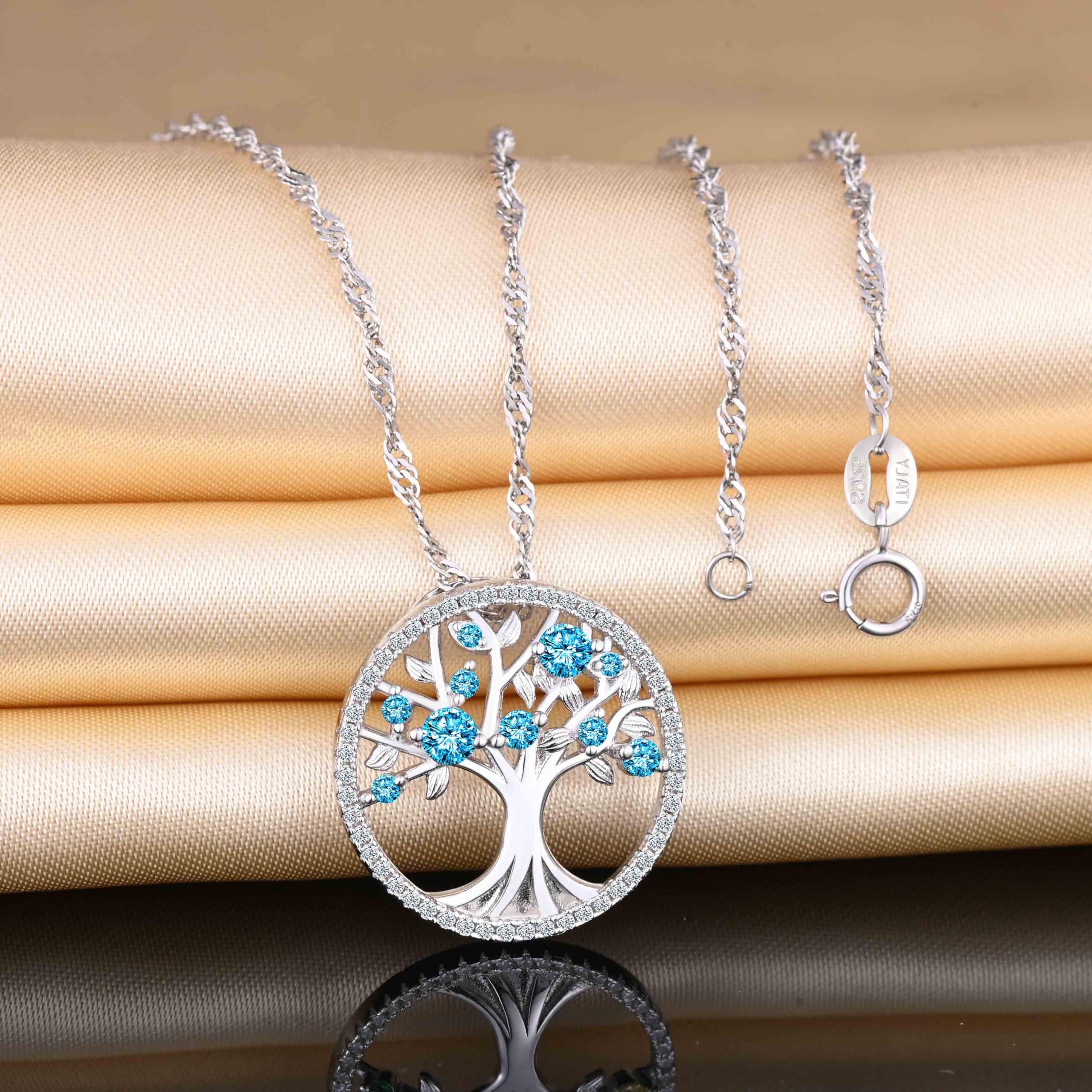 INFINIONLY Fashion Collana Albero della Vita Argento 925 blu