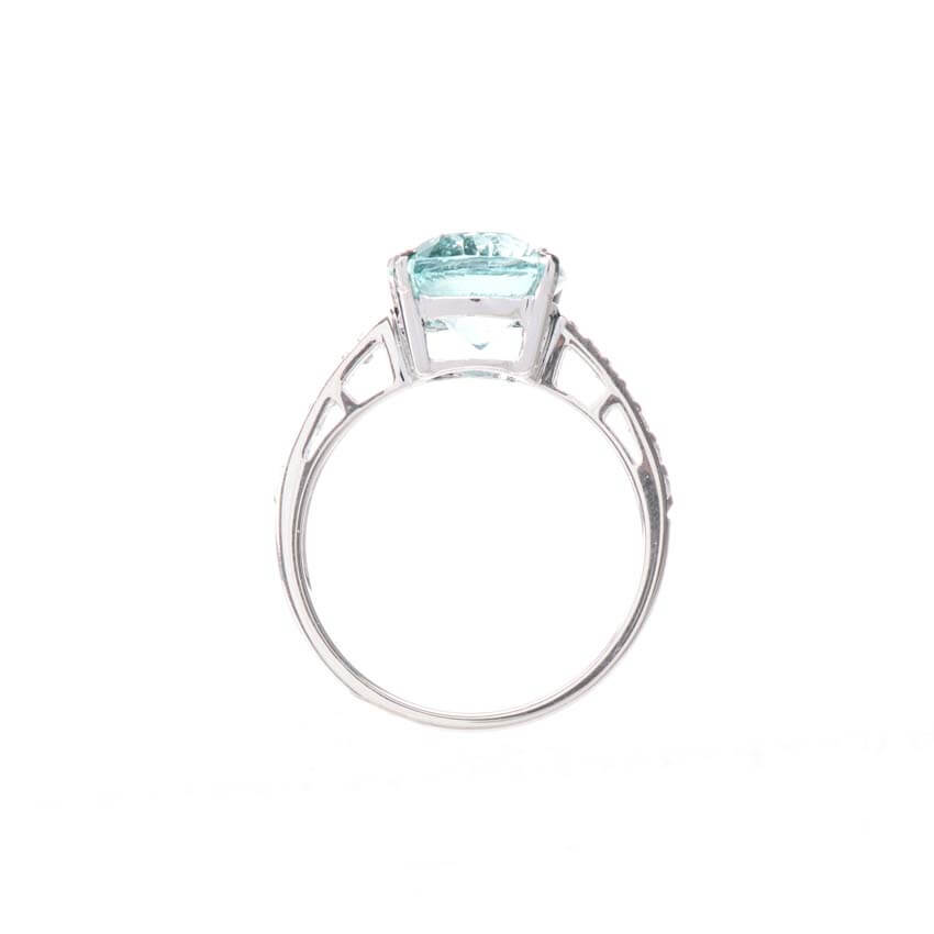 Chic Ad Hoc Anello argento acquamarina gambo zirconi