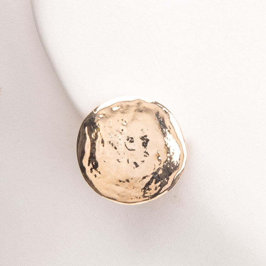 Chic Ad Hoc Orecchini clip bottone oro battuto