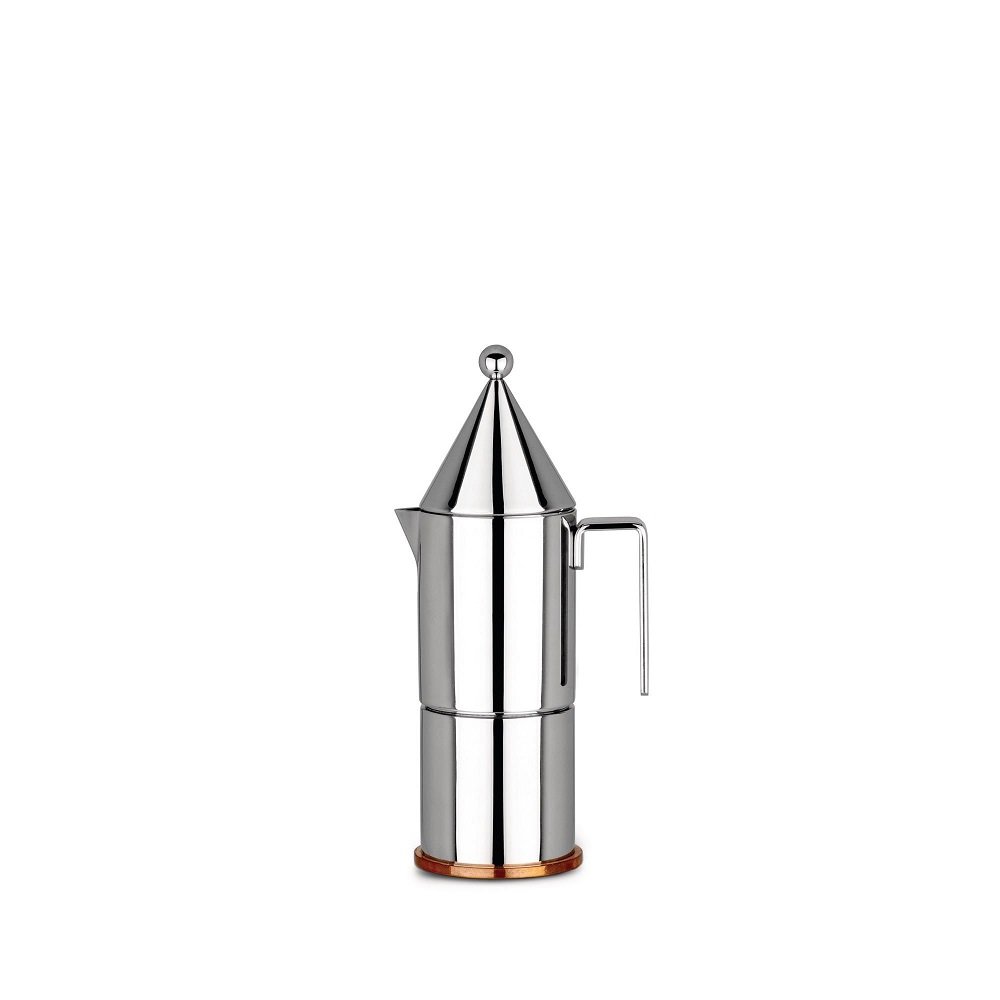 Alessi La Conica 90002/3 caffettiera acciaio 3 tazze rame