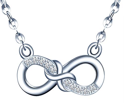 INFINIONLY Fashion Mini Infinito Collana Argento 925 Zircone