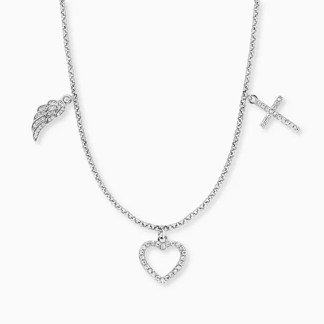Engelsrufer Glaube Liebe Hoffnung collana argento 925 zirconia