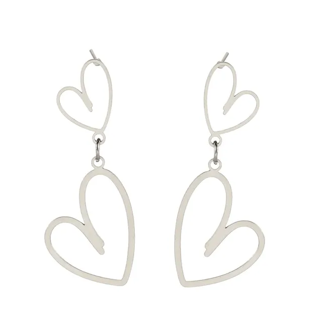 EUEAVAN Earrings orecchini cuore asimmetrici argento
