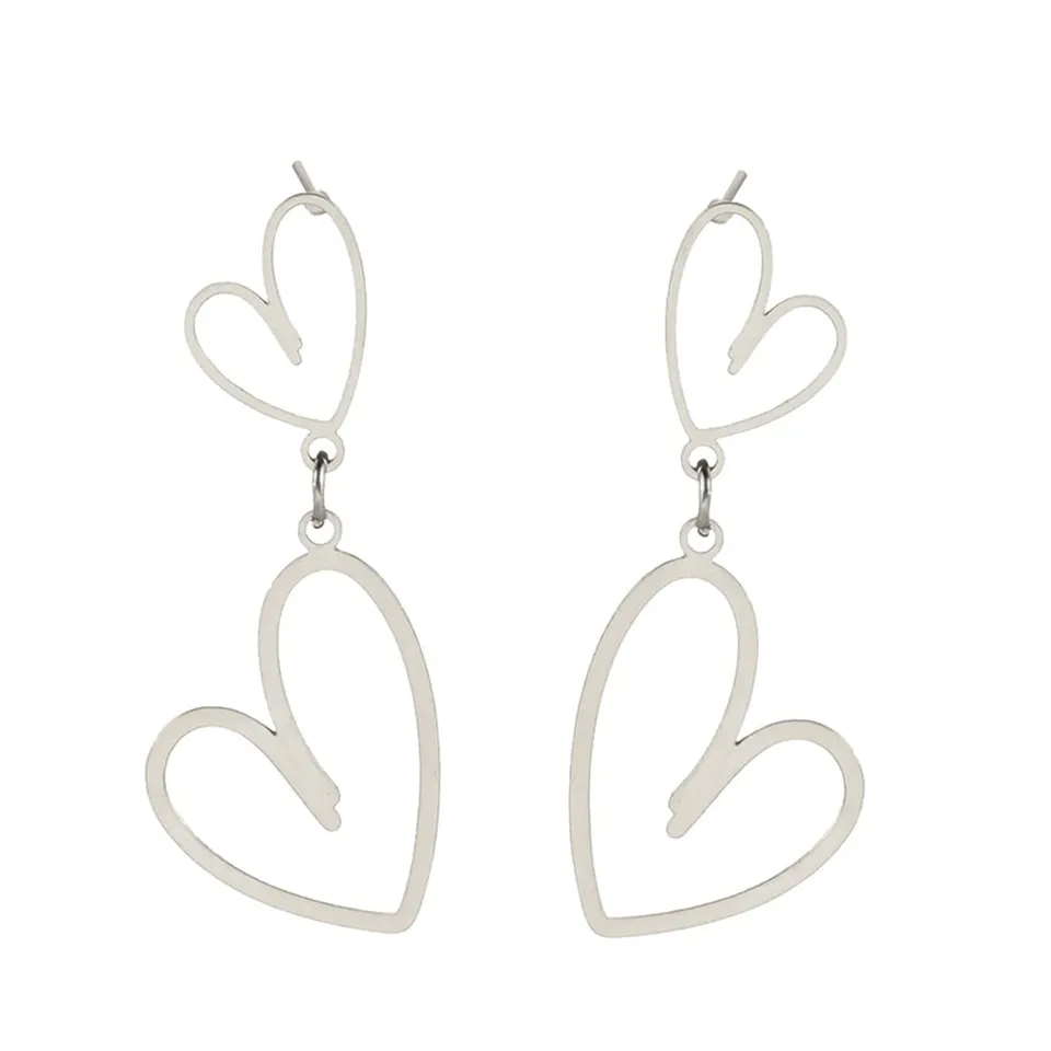 EUEAVAN Earrings orecchini cuore asimmetrici argento