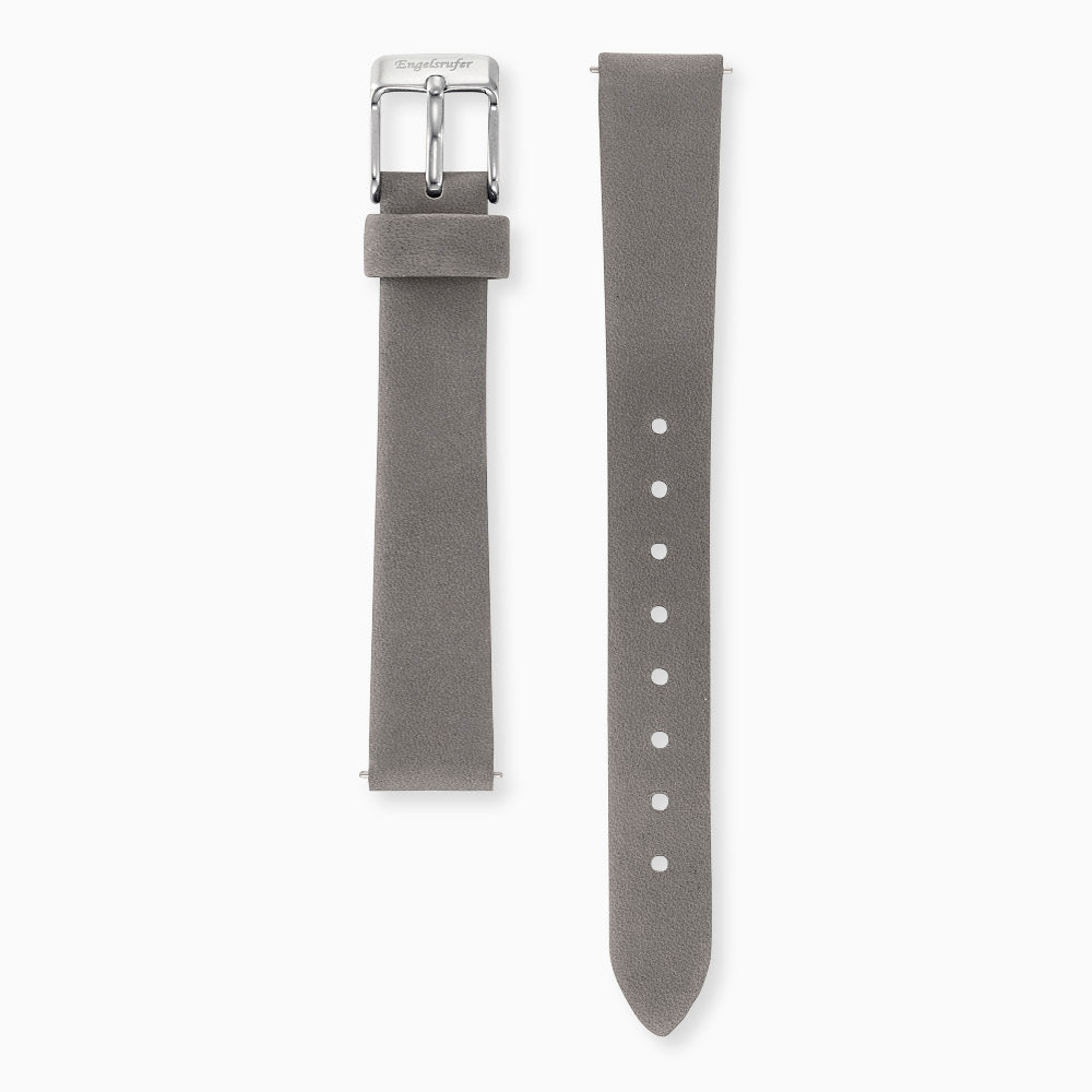 Engelsrufer Uhrenbänder Nubuk Leder Grau cinturino orologio 14 mm