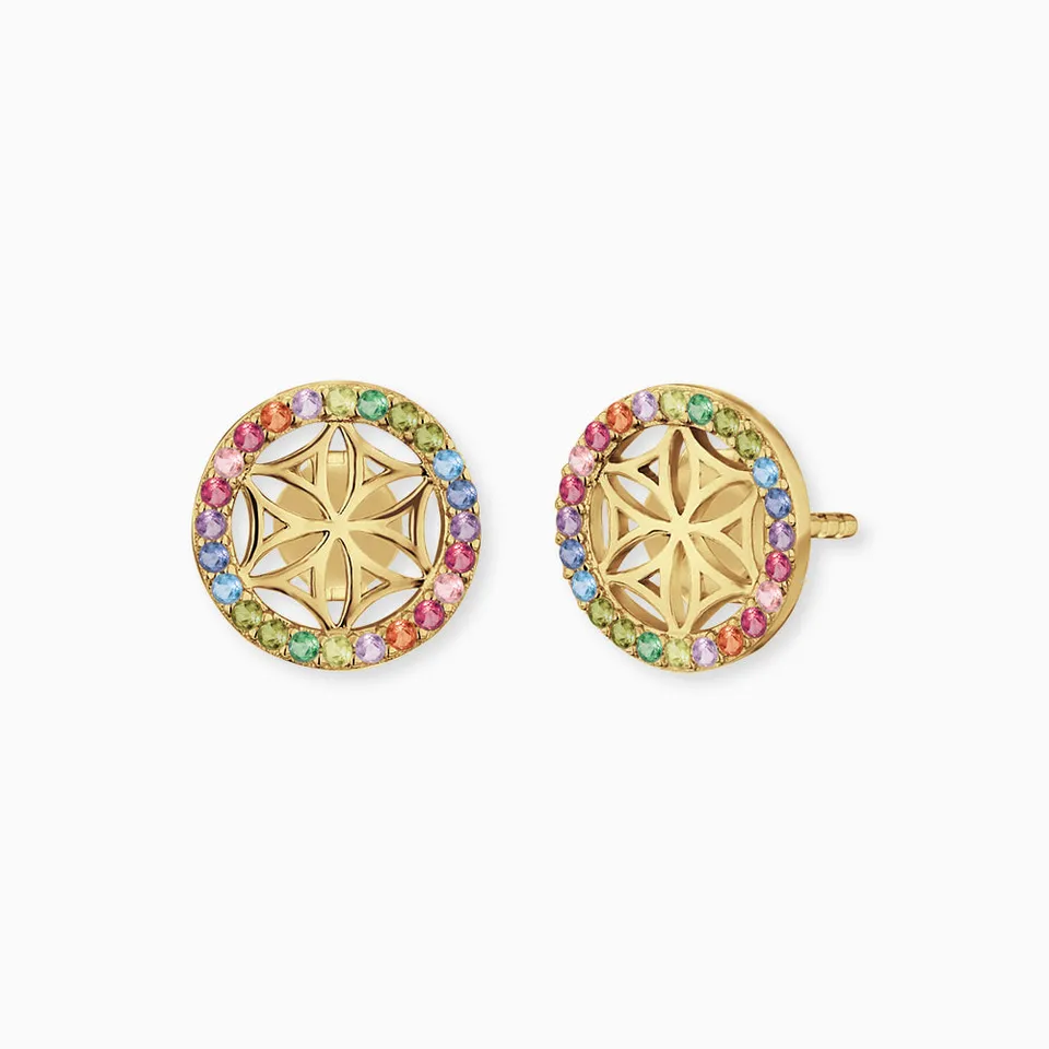 Engelsrufer Lebensblume Gold orecchini argento zirconia