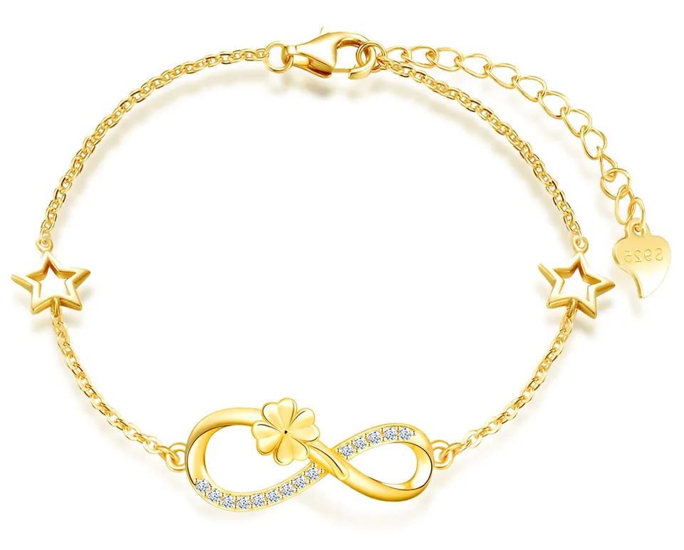 INFINIONLY Fashion Bracelets bracciale argento C-stella zirconi