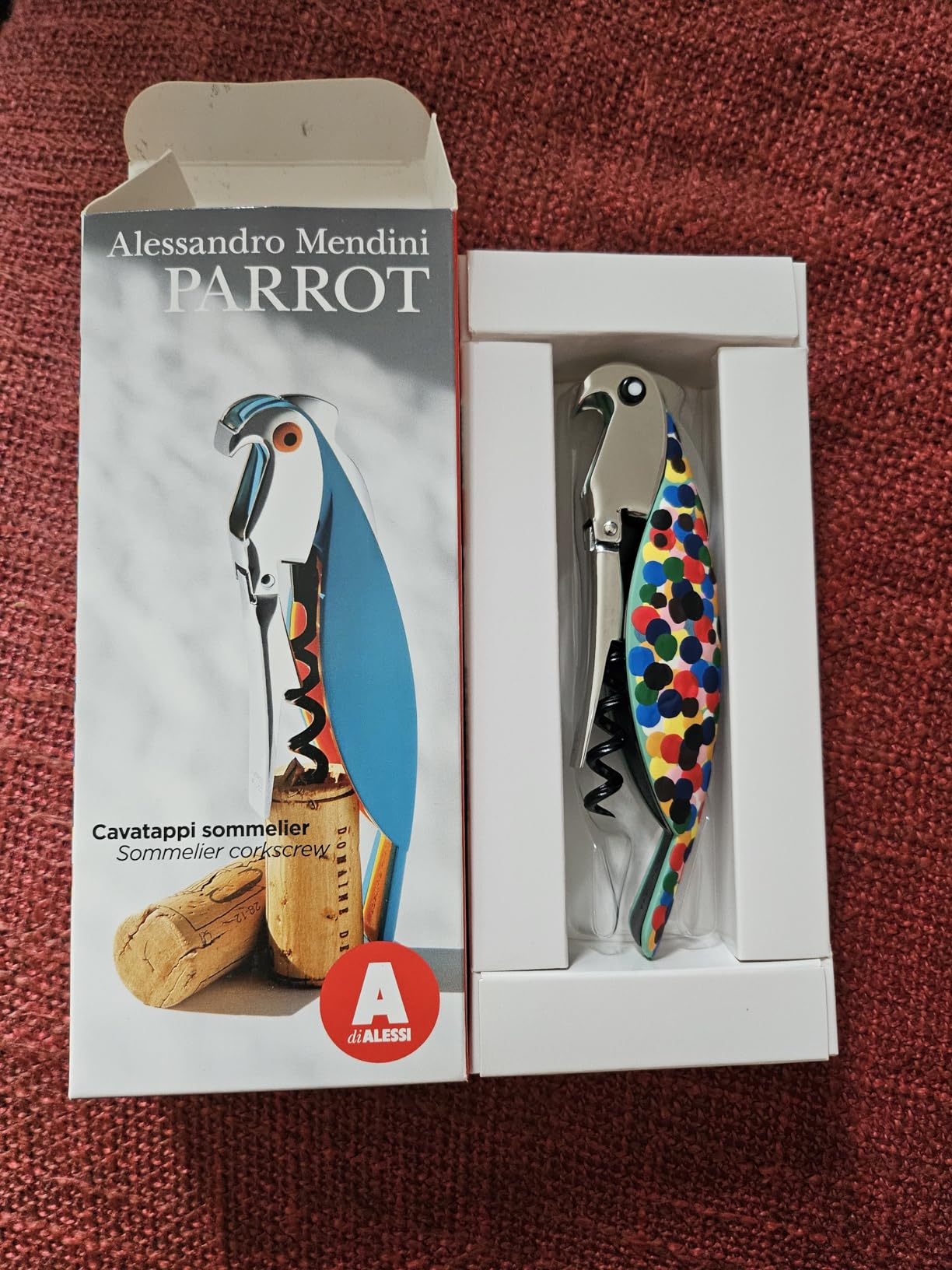 Alessi AAM32 1 Parrot Cavatappi Multicolore Alluminio