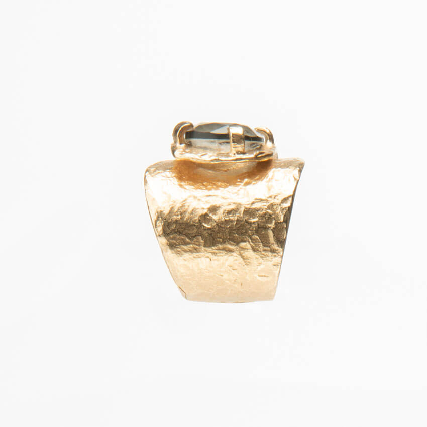 Chic Ad Hoc Anello Abbraccio Oro Anello Goccia Quarzo Fumè