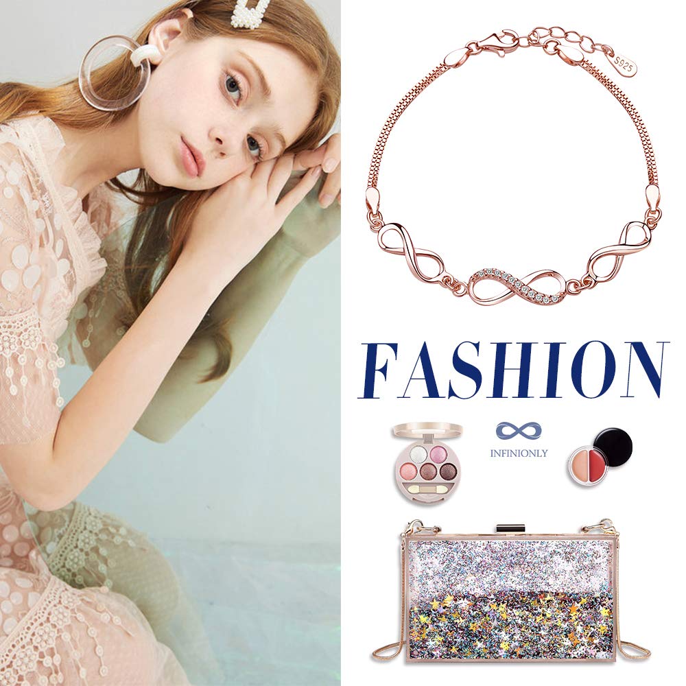 Infinionly Fashion Bracelets bracciale infinito argento rosa