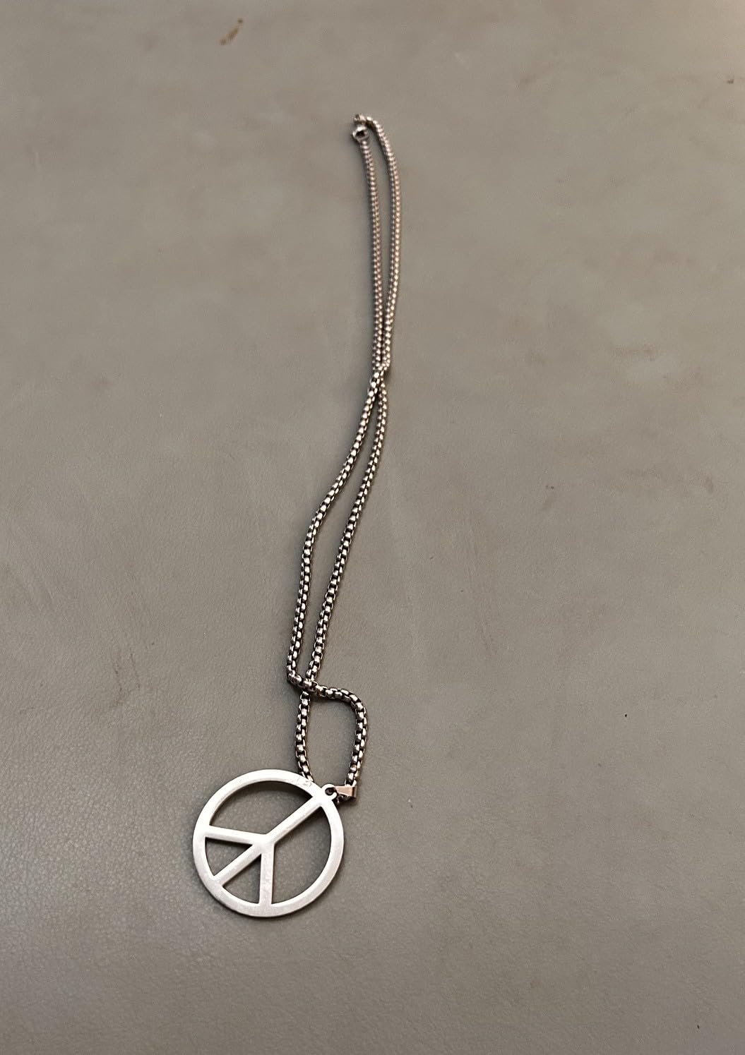 EUEAVAN Necklaces collana segno pace rotonda argento