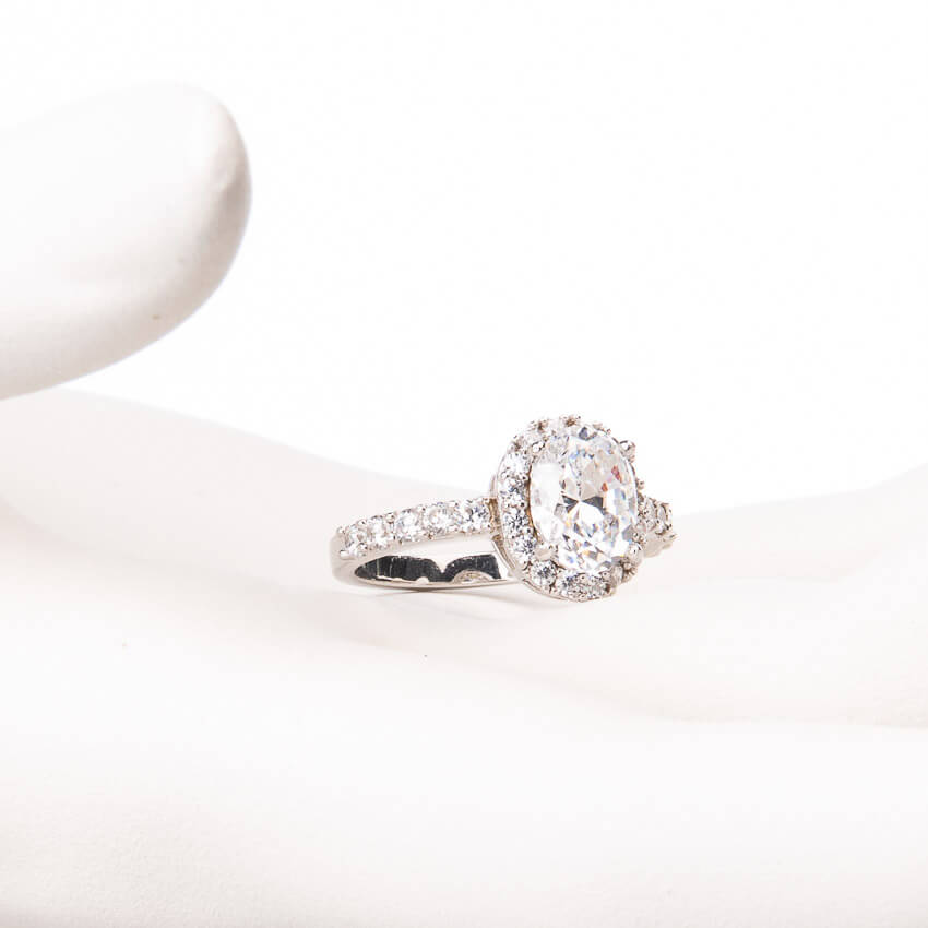 Chic Ad Hoc Anelli Anello in argento pietra ovale