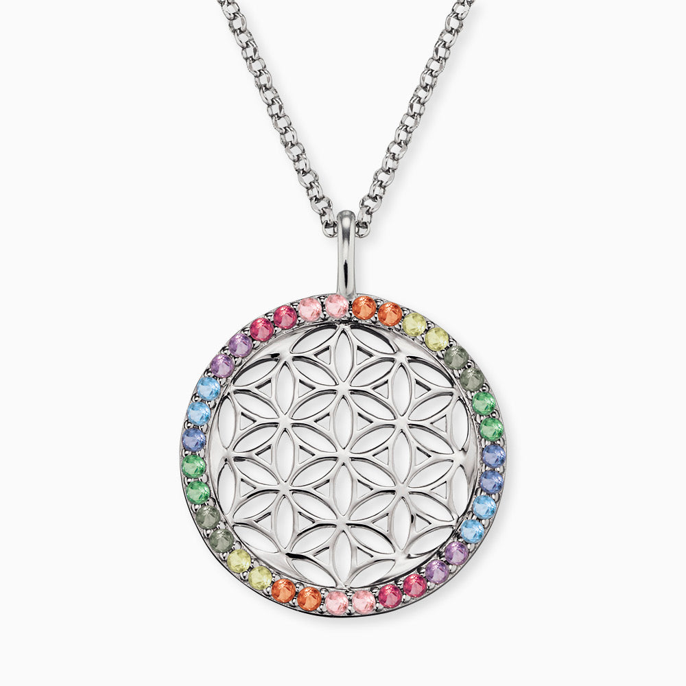 Engelsrufer Collana Fiore Vita Argento 925 Zirconi