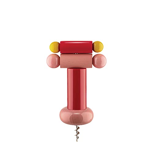 Alessi ES17 2 Cavatappi Legno Faggio Rosso Giallo Rosa