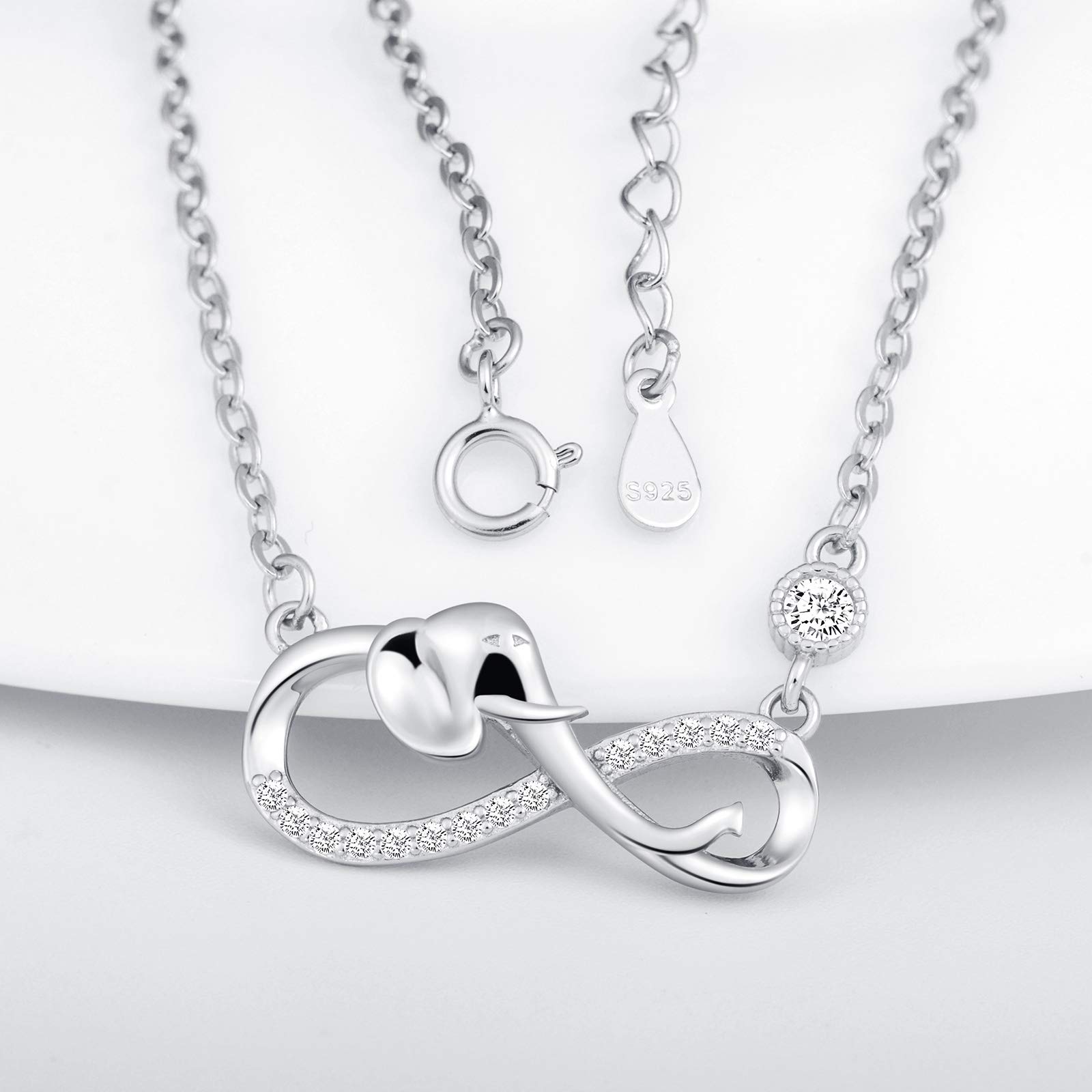INFINIONLY Fashion Necklaces collana argento infinito elefante