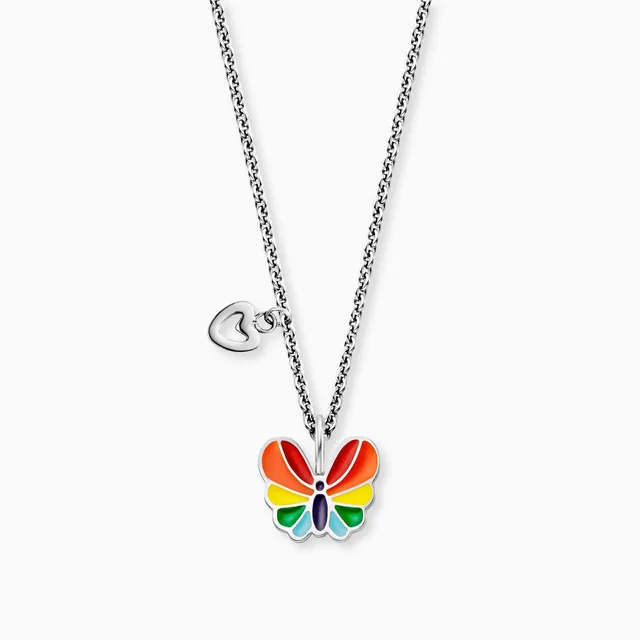 Engelsrufer Kinder collana farfalla acciaio smalto bambina