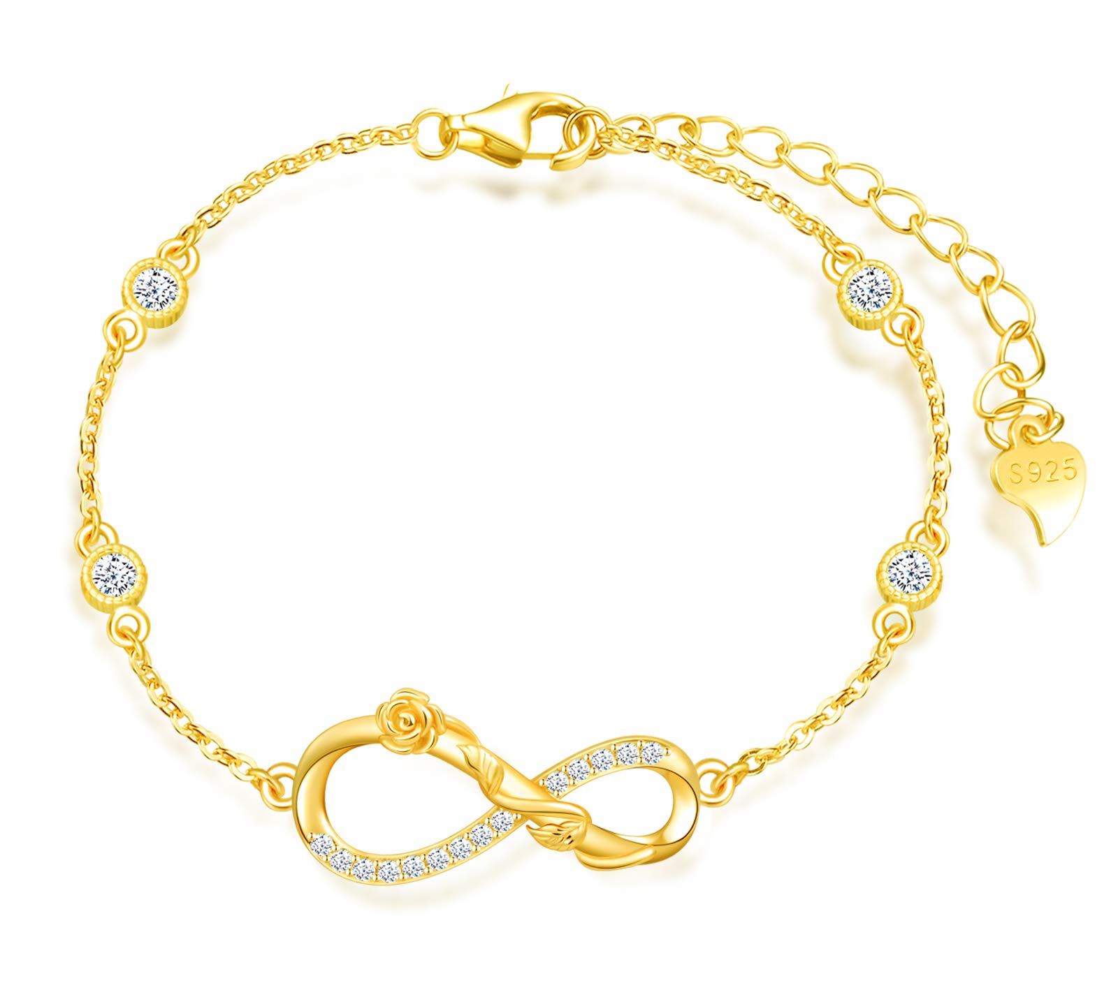 INFINIONLY Fashion Bracelets Bracciale Argento Stella Zirconi