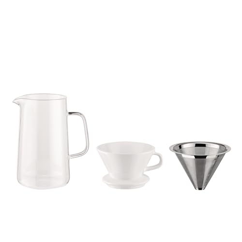 Alessi Slow Coffee KT01S1 Set Filtro Acciaio Vetro Porcellana