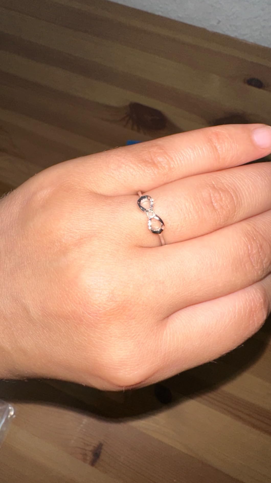 INFINIONLY Fashion Rings anello infinito argento rose gold regolabile