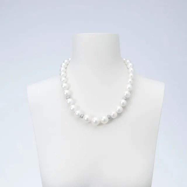 Chic Ad Hoc Collana Girocollo Perle Conchiglia Zirconi